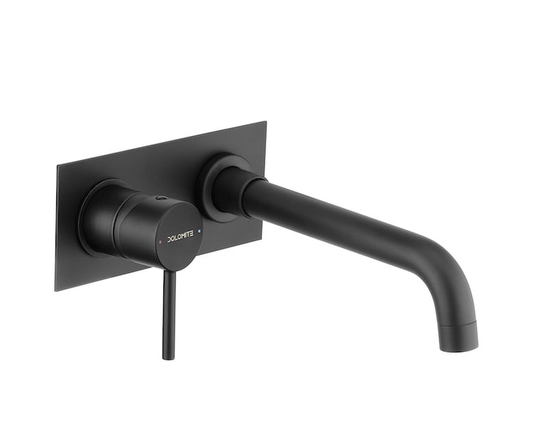 Ceramica Dolomite Miscelatore lavabo a parete c/piastra - Nero opaco